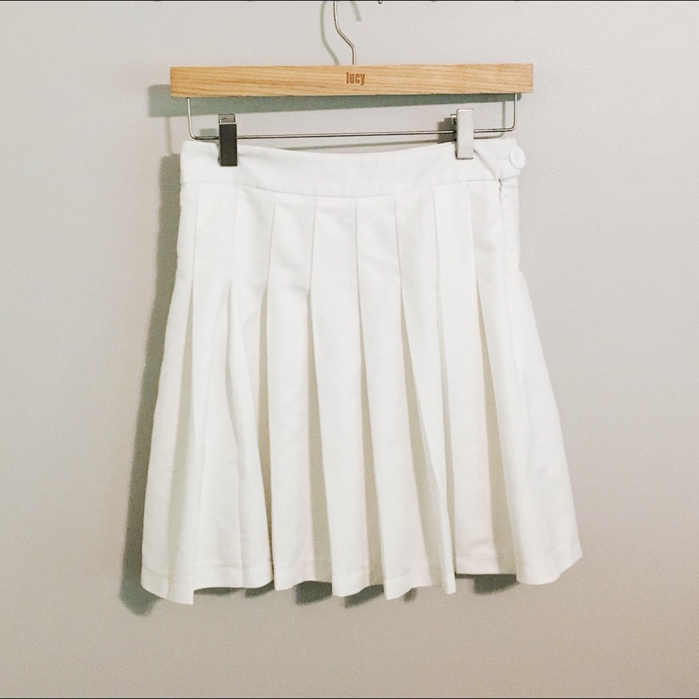 American Apparel Style White Tennis Skirt Size S